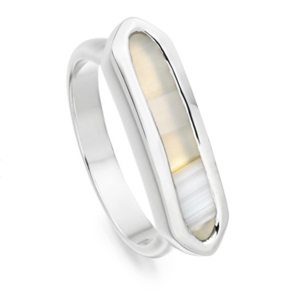 Two stacking Monica Vinader Baja Rings in Silver